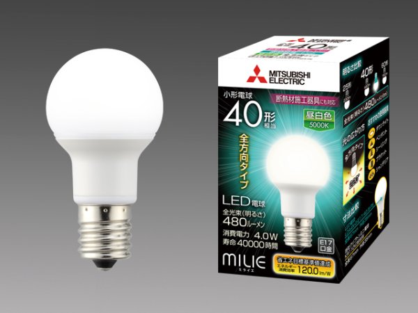 画像1: 【バラ】三菱　LDA4N-G-E17/40/S-PS　LED電球　昼白色　40形　E17口金 (1)