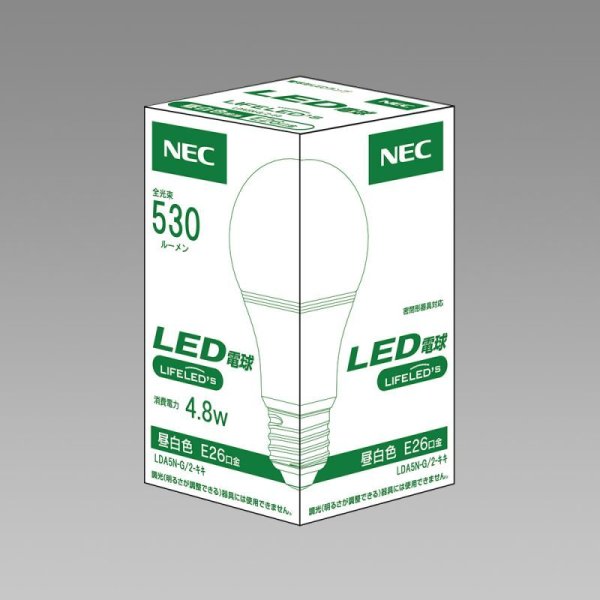 画像1: 【バラ】NEC LDA5N-G/S-キキ ●LED電球 LIFELED'S[ライフレッズ] 一般電球形 全方向タイプ 40W形相当 ■昼白色相当 全光束530lm 【E26口金】  密閉器具対応 (1)